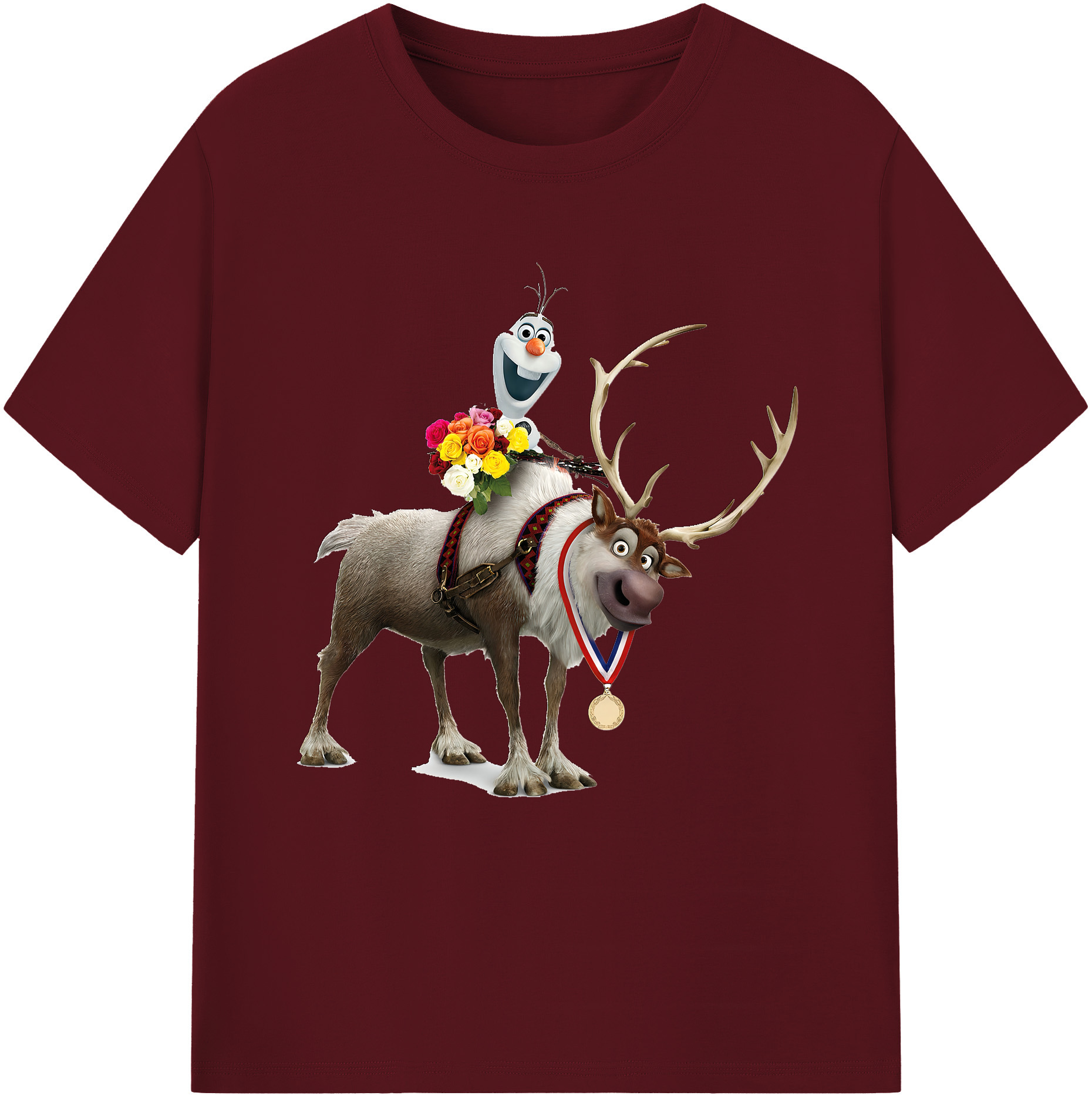 （画像用） アナと雪の女王 アンナ エルサ Frozen Anna Elsa 綿100％半袖Tシャツ（フロントプリント）
